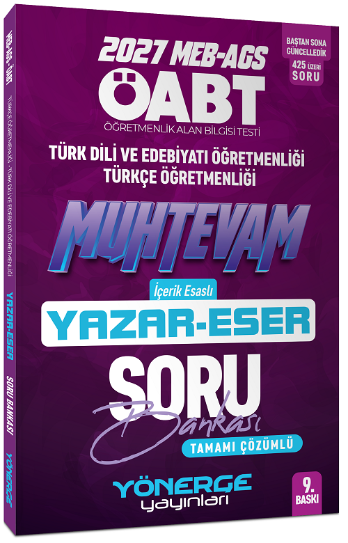 Yönerge 2027 ÖABT MEB-AGS Türk Dili Edebiyatı - Türkçe Öğretmenliği Muhtevam Yazar Eser Soru Bankası Çözümlü Yönerge Yayınları