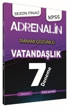 SÜPER FİYAT - Tercih Akademi KPSS Vatandaşlık Adrenalin 7 Deneme Çözümlü Tercih Akademi Yayınları