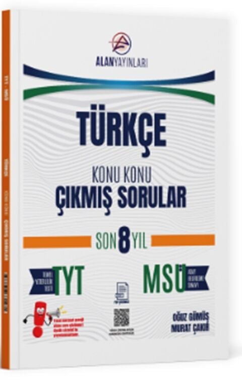 Alan Yayınları YKS TYT MSÜ Türkçe Son 8 Yıl Konu Konu Çıkmış Sorular Alan Yayınları