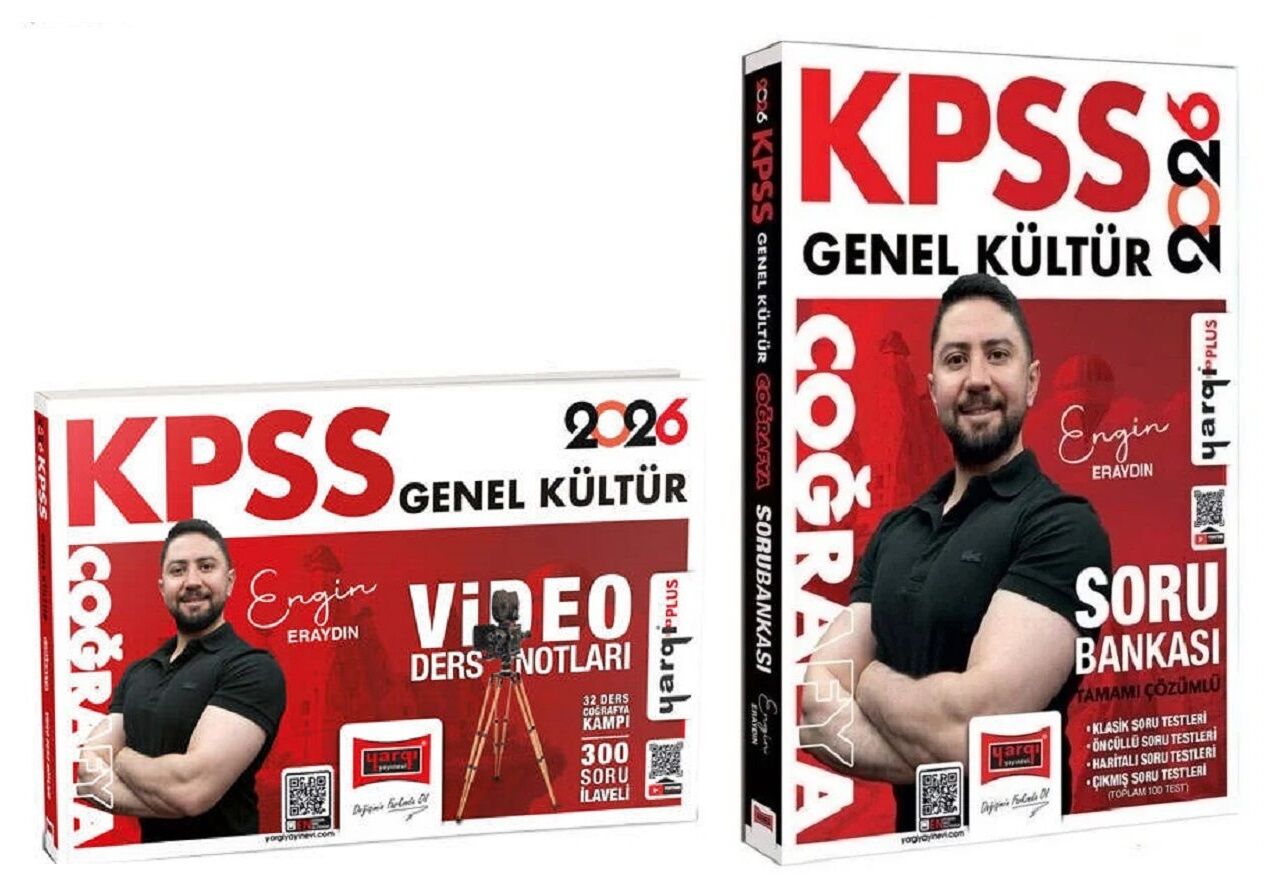 Yargı 2026 KPSS Coğrafya Video Ders Notları + Soru Bankası 2 li Set - Engin Eraydın Yargı Yayınları