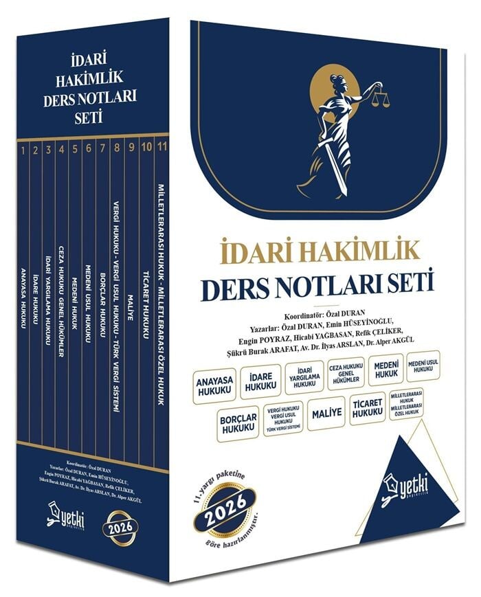 Yetki 2026 İdari Hakimlik ÇSA Ders Notları Seti Yetki Yayıncılık