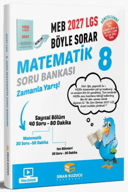 Sinan Kuzucu 2027 8. Sınıf LGS Matematik Soru Bankası Çözümlü Sinan Kuzucu Yayınları