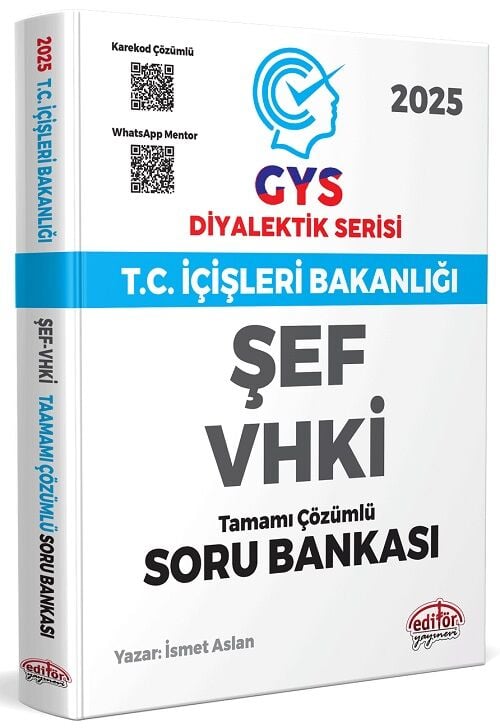 Editör 2025 GYS İçişleri Bakanlığı Şef, VHKİ Soru Bankası Diyalektik Serisi Çözümlü Görevde Yükselme Editör Yayınları