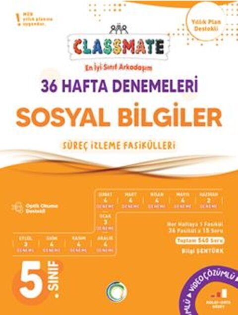 Okyanus 5. Sınıf Sosyal Bilgiler Classmate 36 Hafta Denemeleri Çözümlü Okyanus Yayınları