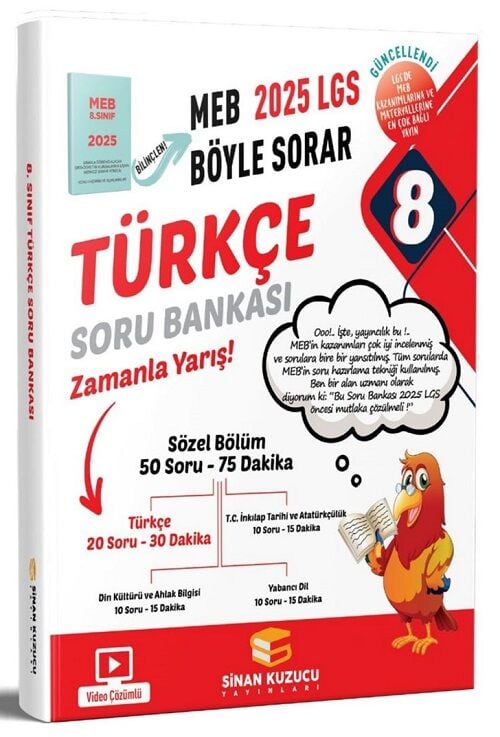 Sinan Kuzucu 8. Sınıf LGS Türkçe Soru Bankası Çözümlü Sinan Kuzucu Yayınları