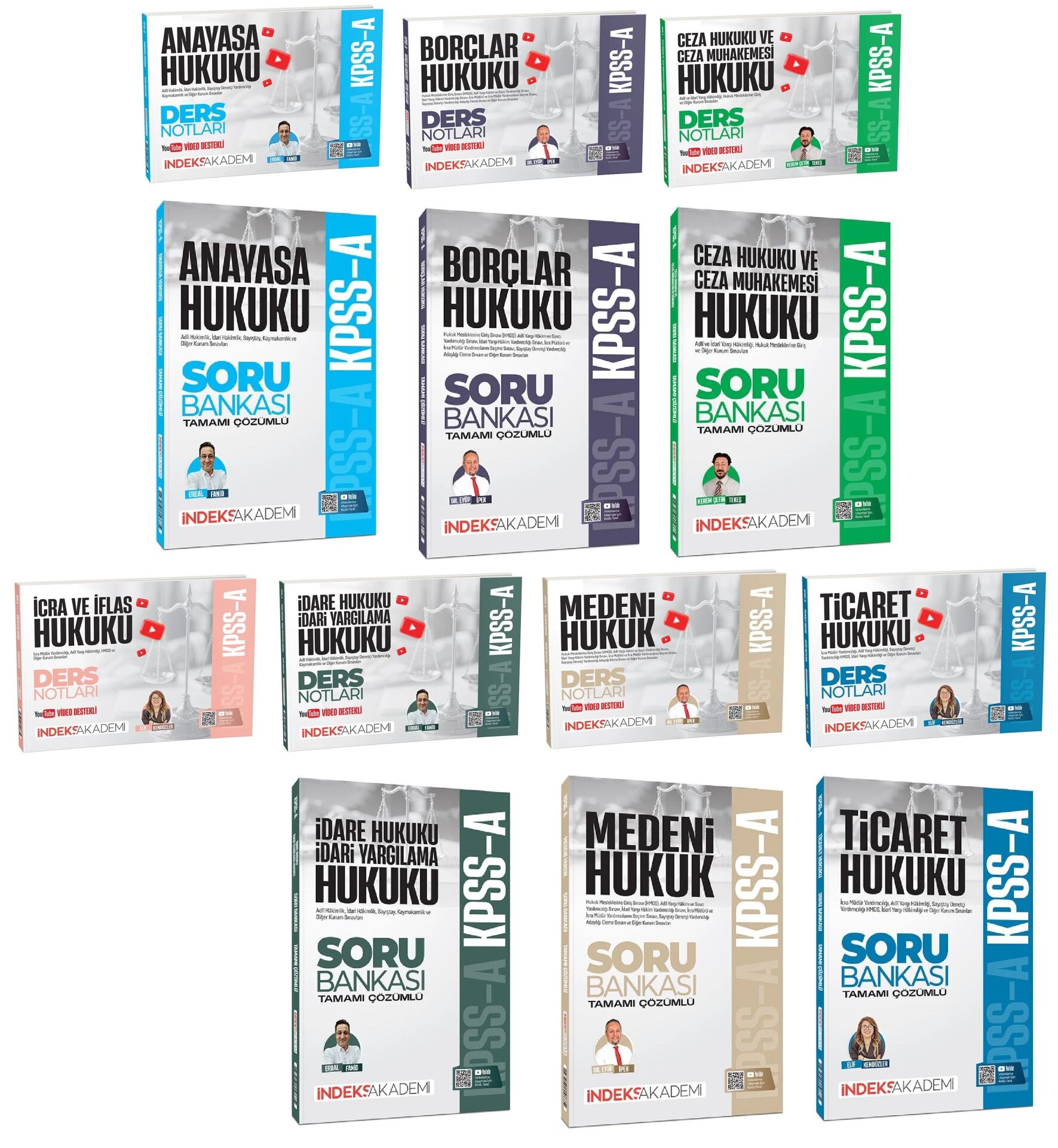 İndeks Akademi 2026 KPSS A Grubu Hukuk Video Ders Notları + Soru Bankası 13 lü Set İndeks Akademi Yayıncılık