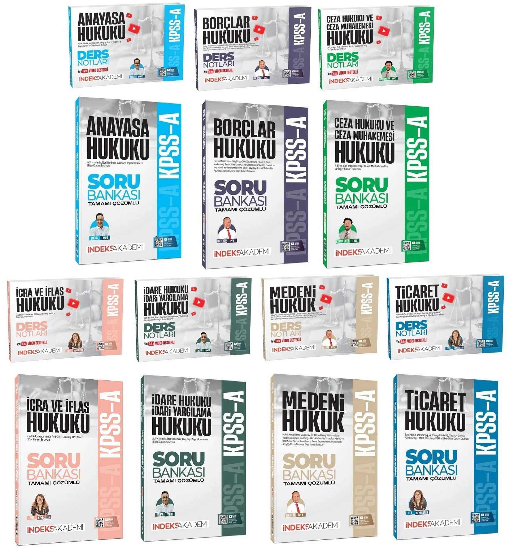 İndeks Akademi 2026 KPSS A Grubu Hukuk Video Ders Notları + Soru Bankası 13 lü Set İndeks Akademi Yayıncılık