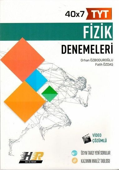 Hız ve Renk YKS TYT Fizik 40x7 Denemeleri Hız ve Renk Yayınları