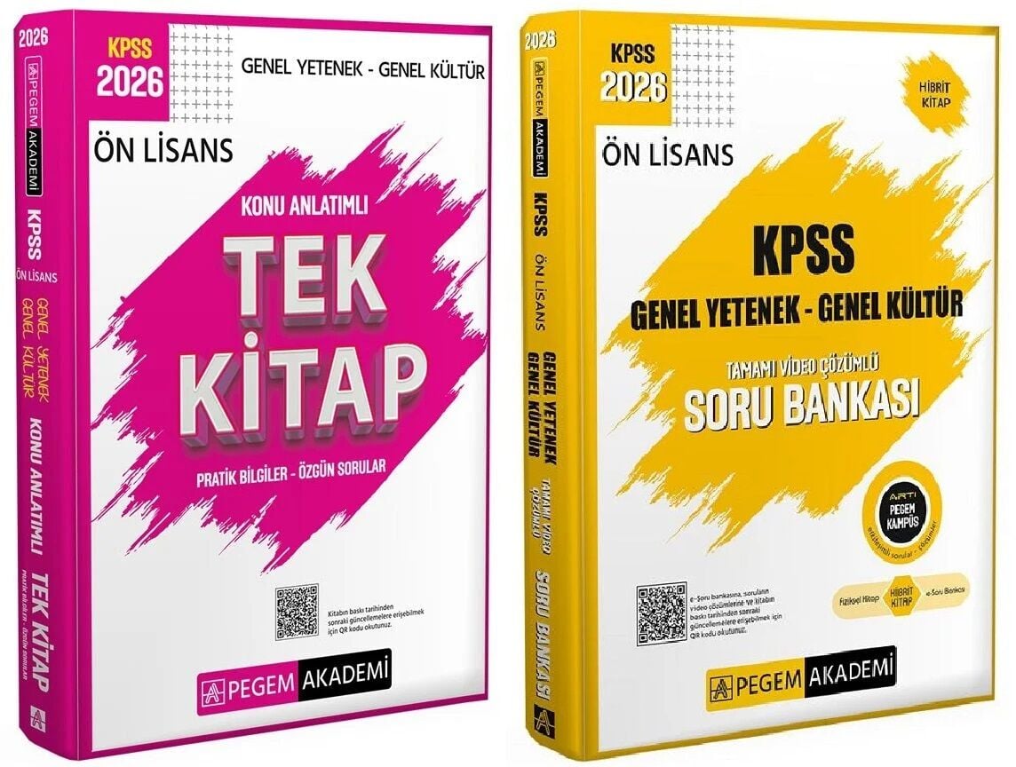 Pegem 2026 KPSS Ön Lisans Konu Anlatımlı + Soru Bankası 2 li Set Pegem Akademi Yayınları