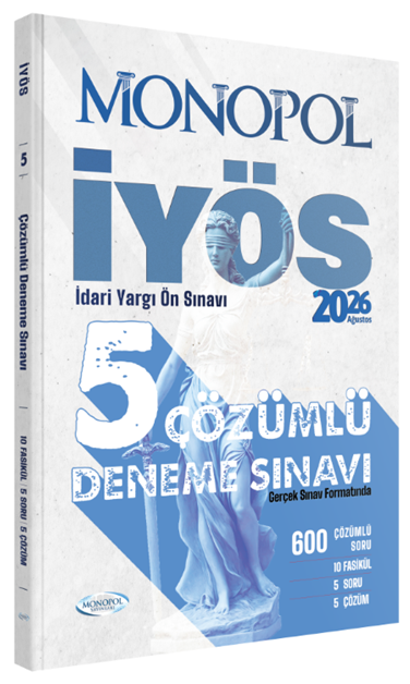 Monopol 2026 İYÖS İdari Yargı Ön Sınavı 5 Deneme Çözümlü Monopol Yayınları