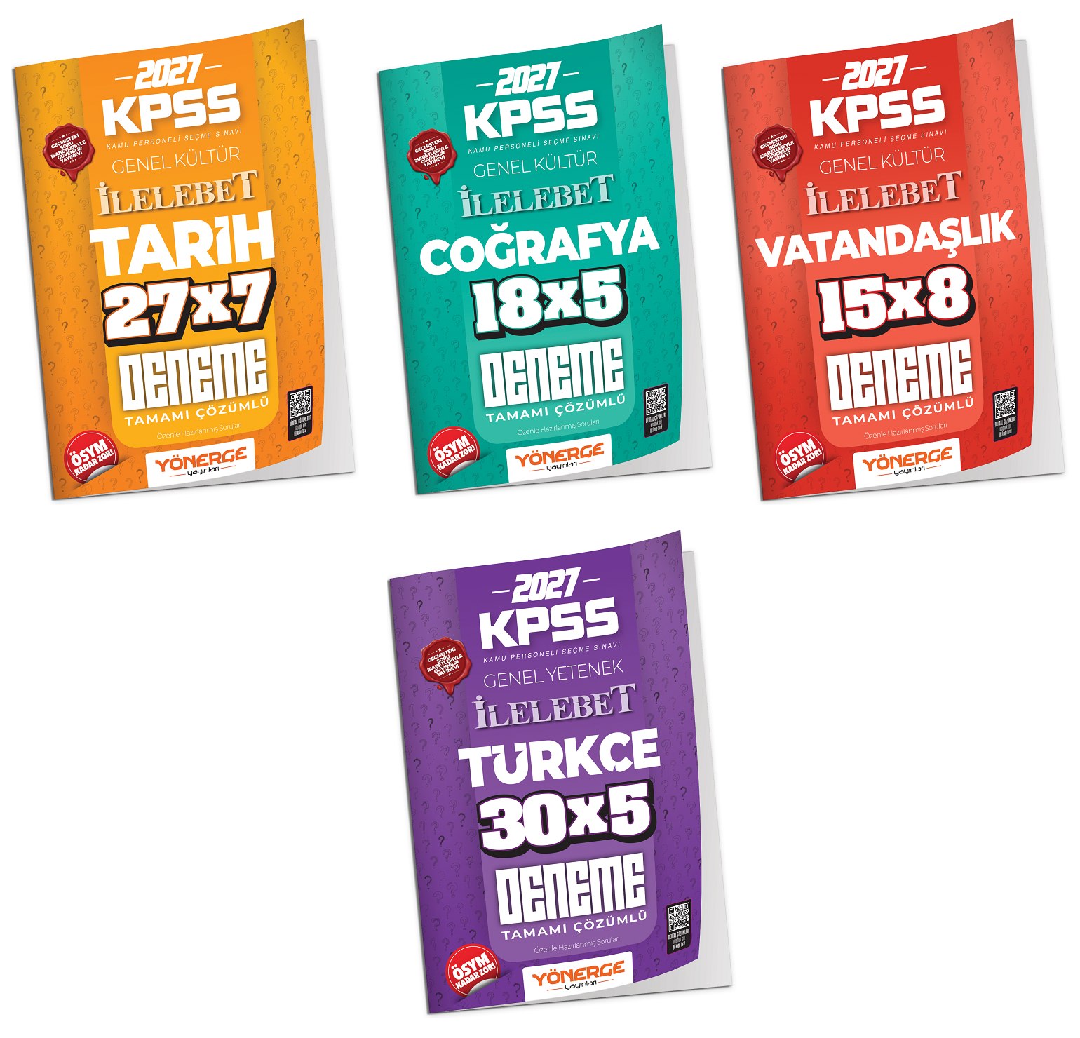 Yönerge 2027 KPSS Tarih + Coğrafya + Vatandaşlık + Türkçe İLELEBET 25 Deneme 4 lü Set Yönerge Yayınları