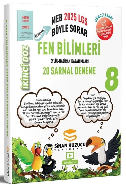 Sinan Kuzucu 8. Sınıf LGS Fen Bilimleri İkinci Doz Sarmal 20 Deneme Çözümlü Sinan Kuzucu Yayınları