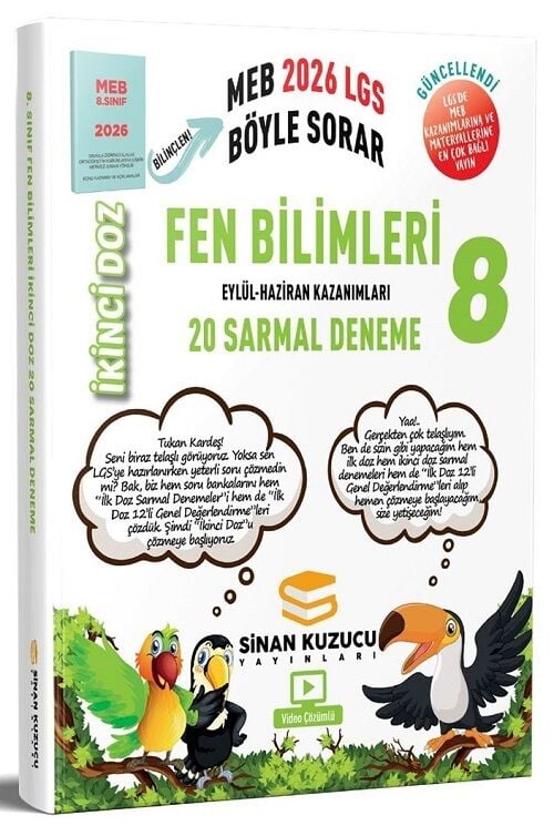 Sinan Kuzucu 2026 8. Sınıf LGS Fen Bilimleri İkinci Doz Sarmal 20 Deneme Çözümlü Sinan Kuzucu Yayınları
