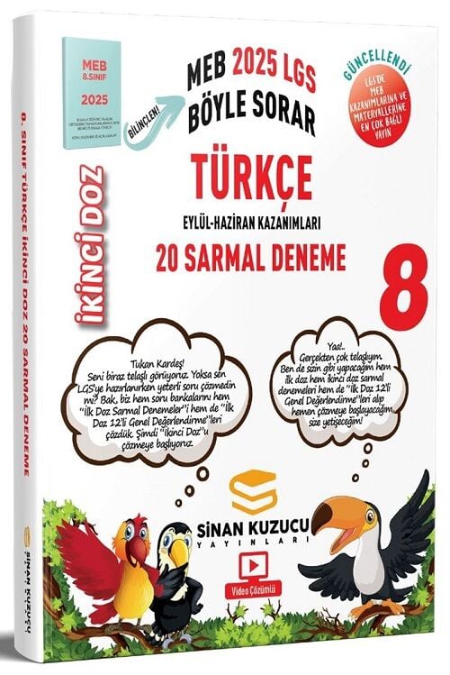 Sinan Kuzucu 8. Sınıf LGS Türkçe İkinci Doz Sarmal 20 Deneme Çözümlü Sinan Kuzucu Yayınları