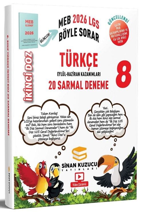 Sinan Kuzucu 2026 8. Sınıf LGS Türkçe İkinci Doz Sarmal 20 Deneme Çözümlü Sinan Kuzucu Yayınları