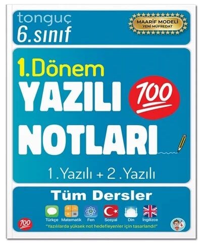 Tonguç  6. Sınıf Tüm Dersler 1. Dönem Maarif Modeli 1. Yazılı ve 2. Yazılı Notları Tonguç Akademi