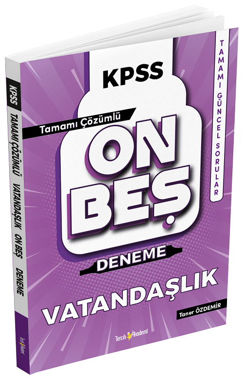 SÜPER FİYAT - Tercih Akademi KPSS Vatandaşlık 15 Deneme Çözümlü Tercih Akademi Yayınları