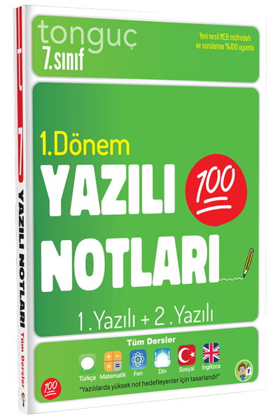Tonguç 7. Sınıf Tüm Dersler 1. Dönem 1. Yazılı ve 2. Yazılı Notları Tonguç Akademi