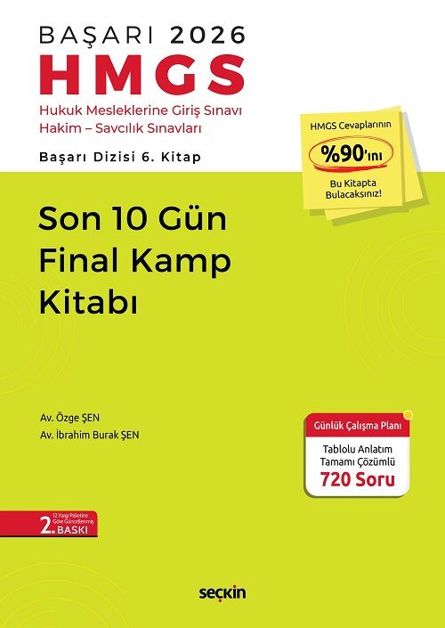 Seçkin BAŞARI HMGS Son 10 Gün Final Kamp Kitabı 2. Baskı - Özge Şen, İbrahim Burak Şen Seçkin Yayınları