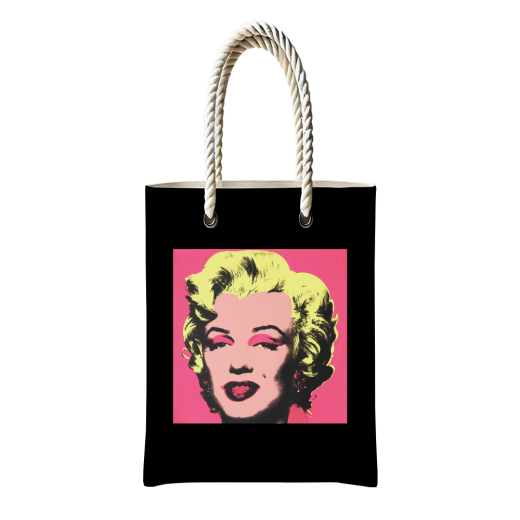 Çantasepette Bez Çanta Marilyn Monroe Orijinal Tablo Temalı Fermuarlı Günlük Kullanım