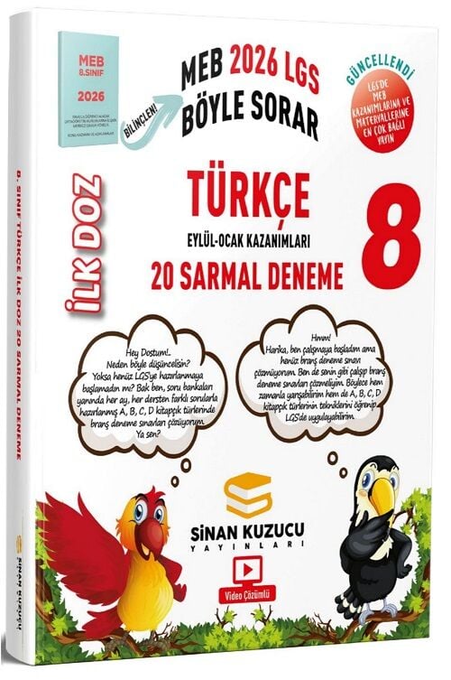 Sinan Kuzucu 2026 8. Sınıf LGS Türkçe İlk Doz Sarmal 20 Deneme Çözümlü Sinan Kuzucu Yayınları