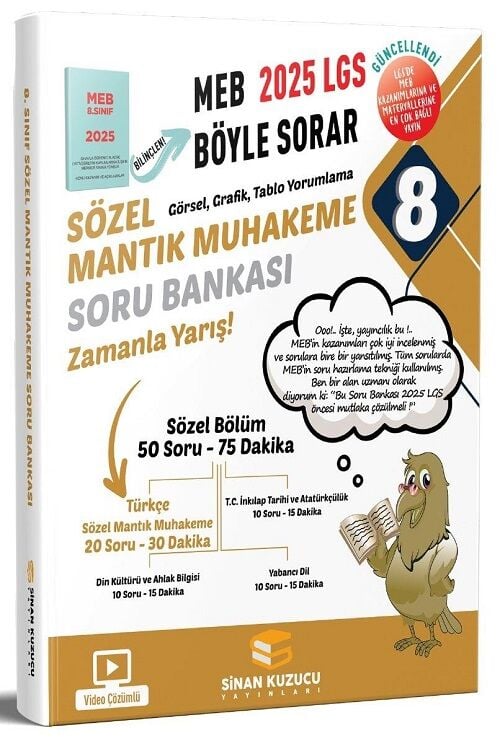 Sinan Kuzucu 8. Sınıf LGS Sözel Mantık Muhakeme Soru Bankası Çözümlü Sinan Kuzucu Yayınları