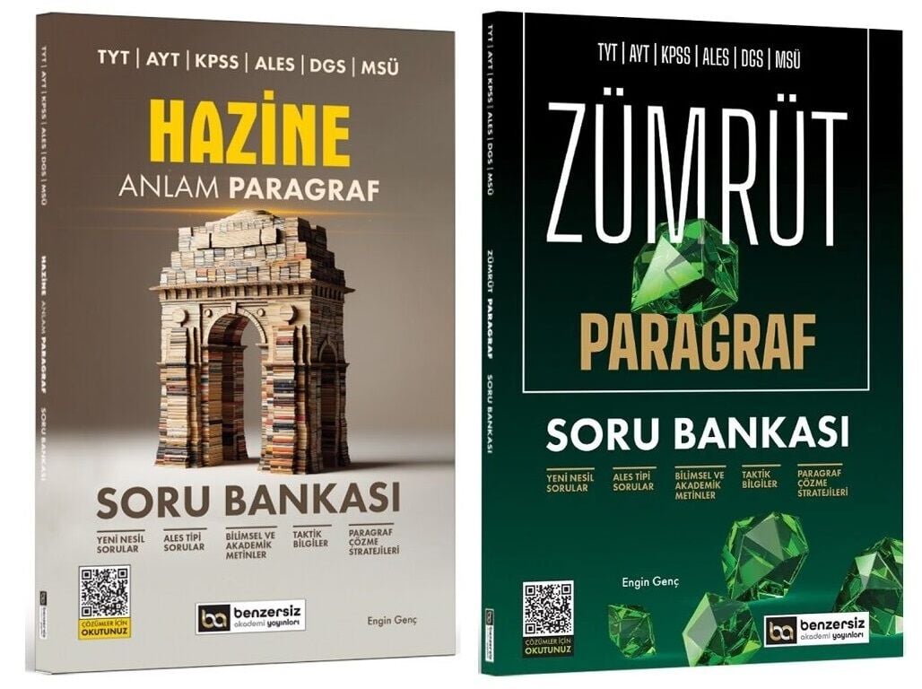 SÜPER FİYAT - Benzersiz Akademi KPSS TYT AYT ALES DGS MSÜ Paragraf Soru Bankası 2 li Set - Engin Genç Benzersiz Akademi Yayınları
