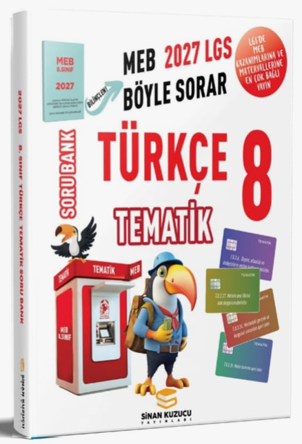 Sinan Kuzucu 2027 8. Sınıf LGS Türkçe Tematik Soru Bankası Çözümlü Sinan Kuzucu Yayınları