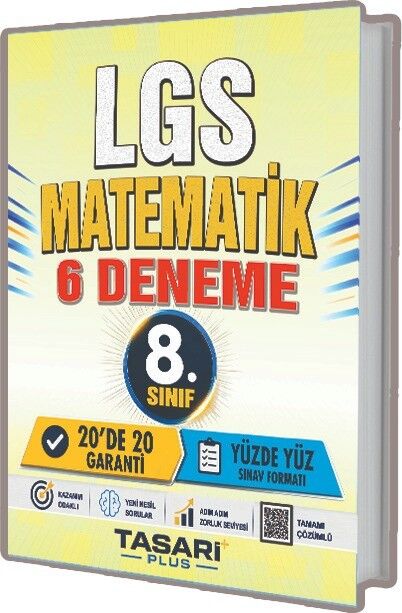 Tasarı Plus 8. Sınıf LGS Matematik 6 Deneme Çözümlü Tasarı Plus Yayınları