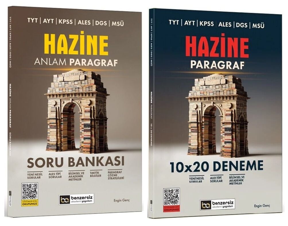 SÜPER FİYAT - Benzersiz Akademi KPSS TYT AYT ALES DGS MSÜ Paragraf HAZİNE Soru Bankası + 10 Deneme 2 li Set - Engin Genç Benzersiz Akademi Yayınları