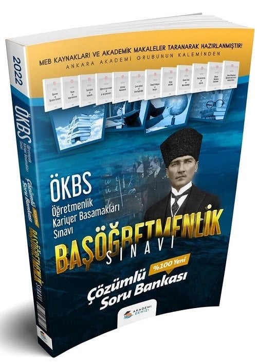SÜPER FİYAT - Akademi Denizi 2022 MEB ÖKBS Başöğretmenlik Soru Bankası Çözümlü Akademi Denizi