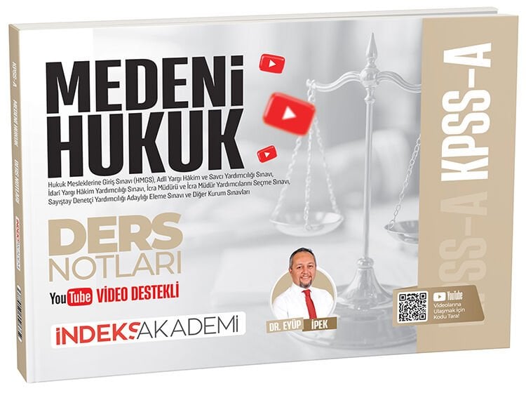 İndeks Akademi 2027 KPSS A Grubu Medeni Hukuk Video Ders Notları - Eyüp İpek İndeks Akademi Yayıncılık