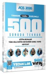 YENİ AGS - Yediiklim 2026 MEB-AGS Eğitim Bilimleri-Türk Milli Eğitim Sisteminin Genel Yapısı-Mevzuat 500 Soruda Tekrar Son Viraj Serisi Çözümlü - Bülent Tanık, Can Köni Yediiklim Yayınları