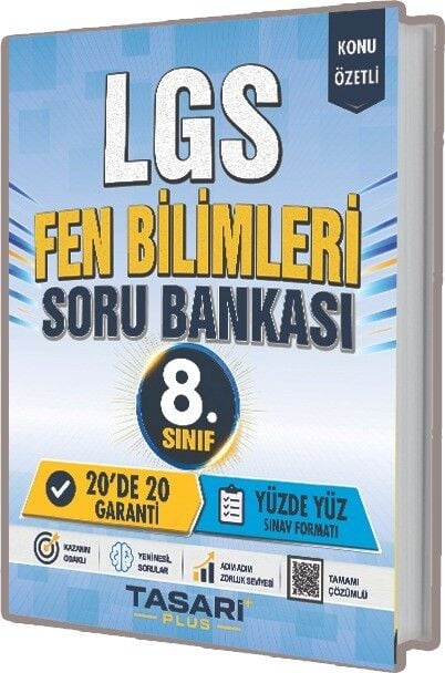 Tasarı Plus 8. Sınıf LGS Fen Bilimleri Soru Bankası Çözümlü Tasarı Plus Yayınları