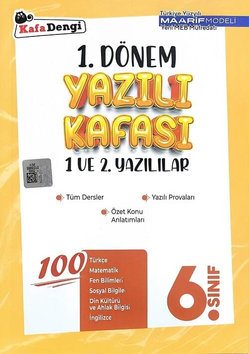 Kafadengi 6. Sınıf 1. Dönem Yazılı Kafası 1. ve 2. Yazılılar Kafadengi Yayınları