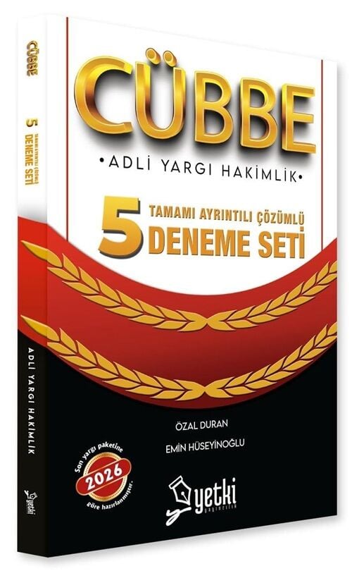 Yetki 2026 Adli Yargı Hakimlik CÜBBE 5 Deneme Çözümlü Yetki Yayıncılık