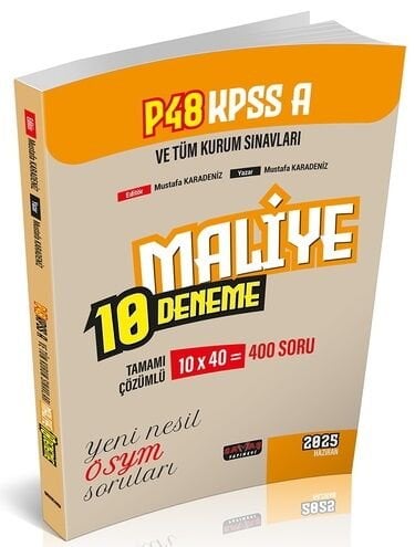 Savaş 2025 KPSS A Grubu P48 Maliye 10 Deneme Çözümlü - Mustafa Karadeniz Savaş Yayınları