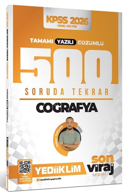 Yediiklim 2026 KPSS Coğrafya 500 Soruda Tekrar Son Viraj Serisi Çözümlü - Hakan Topcan Yediiklim Yayınları