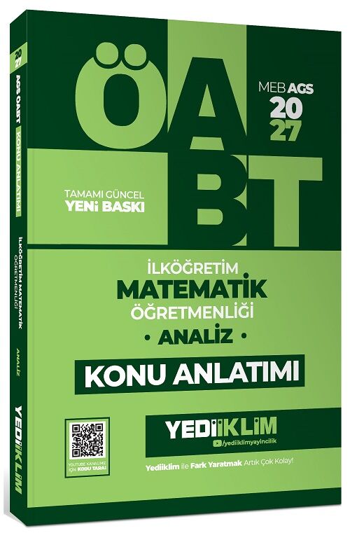 Yediiklim 2027 ÖABT MEB-AGS İlköğretim Matematik Öğretmenliği Analiz Konu Anlatımı Yediiklim Yayınları