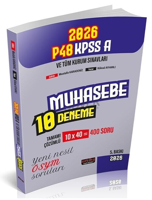 Savaş 2026 KPSS A Grubu P48 Muhasebe 10 Deneme Çözümlü 5. Baskı - Köksal Ayhanlı Savaş Yayınları