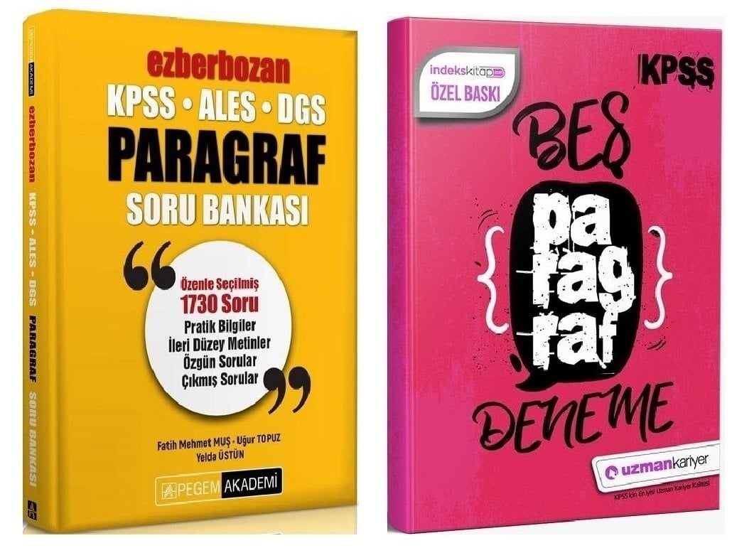 SÜPER FİYAT - Pegem KPSS Paragraf Ezberbozan Soru + Uzman 5 Deneme 2 li Set Pegem + Uzman Kariyer Yayınları