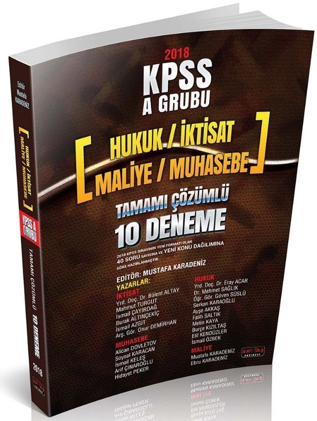 Savaş 2018 KPSS A Grubu 10 Deneme Çözümlü Savaş Yayınları