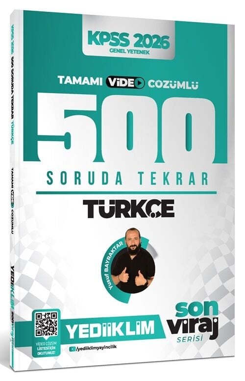 Yediiklim 2026 KPSS Türkçe 500 Soruda Tekrar Son Viraj Serisi Çözümlü - Yusuf Bayraktar Yediiklim Yayınları