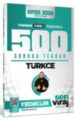 Yediiklim 2026 KPSS Türkçe 500 Soruda Tekrar Son Viraj Serisi Çözümlü - Yusuf Bayraktar Yediiklim Yayınları