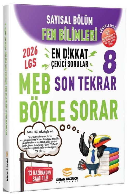 Sinan Kuzucu 2026 8. Sınıf LGS Fen Bilimleri Sayısal Son Tekrar Soru Bankası Çözümlü Sinan Kuzucu Yayınları