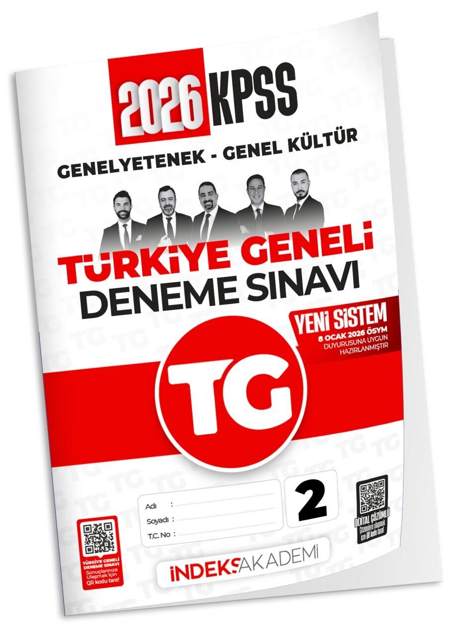 İndeks Akademi 2026 KPSS TG-2 Türkiye Geneli Deneme Genel Yetenek Genel Kültür Çözümlü İndeks Akademi Yayıncılık