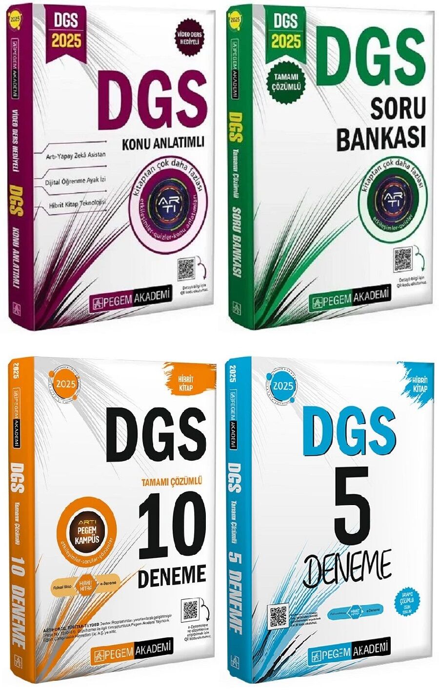 Pegem 2025 DGS Konu + Soru Bankası + 10+5 Deneme 4 lü Set Pegem Akademi Yayınları