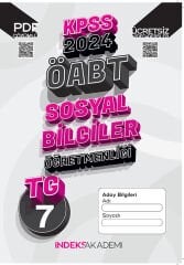İndeks Akademi 2024 ÖABT TG-7 Türkiye Geneli Deneme Sosyal Bilgiler Çözümlü İndeks Akademi Yayıncılık