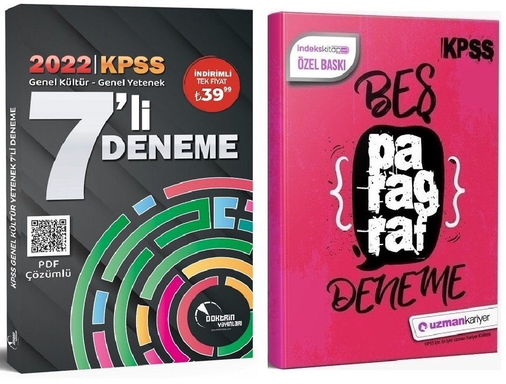 SÜPER FİYAT - Doktrin KPSS Genel Yetenek Genel Kültür + Uzman Paragraf 7+5 Deneme 2 li Set Doktrin + Uzman Kariyer Yayınları