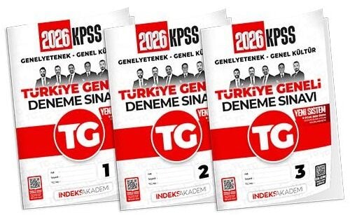 İndeks Akademi 2026 KPSS TG 1-2-3 Türkiye Geneli Deneme Genel Yetenek Genel Kültür Çözümlü 3 lü Set İndeks Akademi Yayıncılık